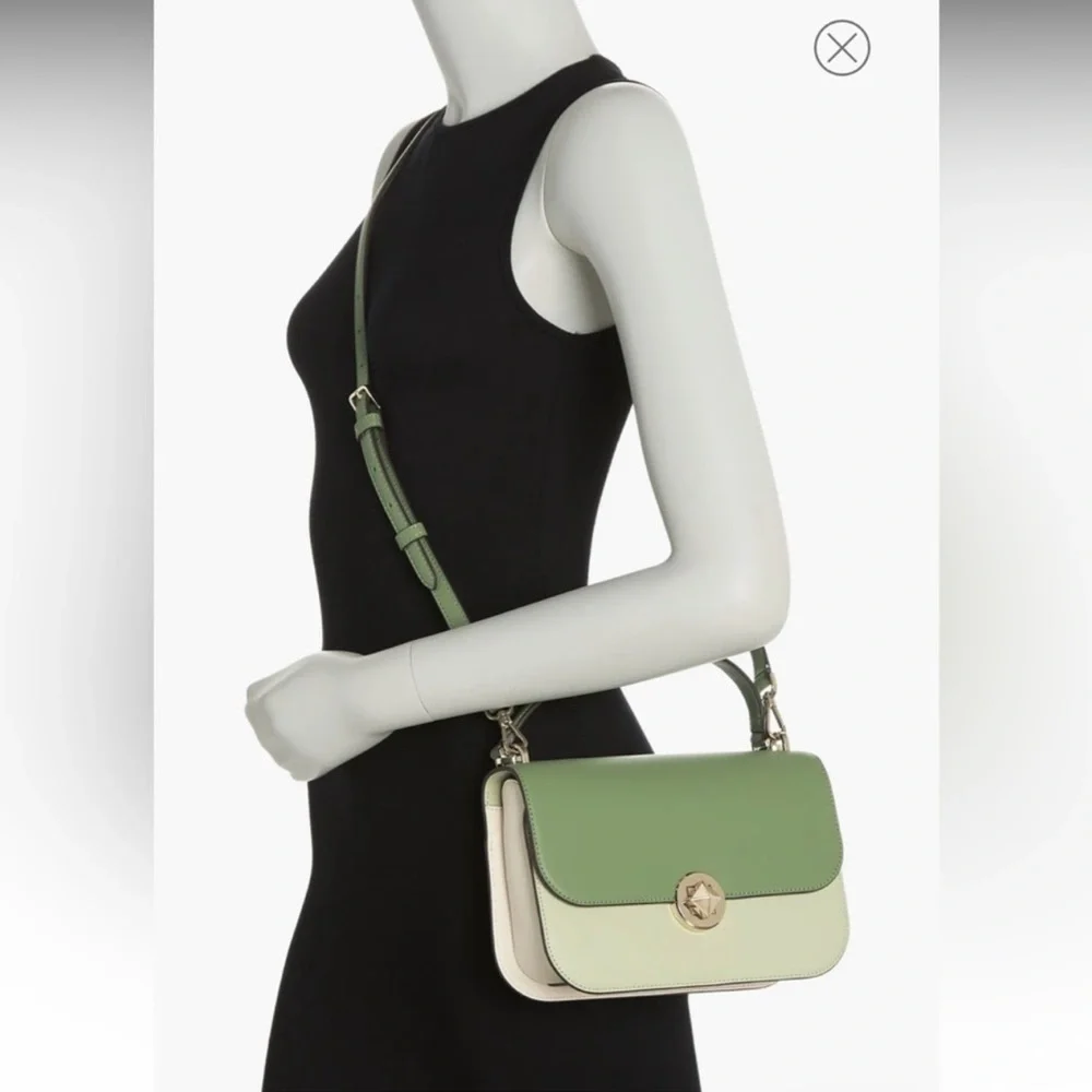 Kate Spade New York Audrey Flap Crossbody, Sage Green Colorblock New With Tags